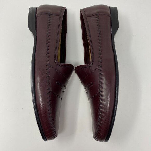 NEW santoni leather slip on loafer shoes main image 4